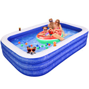 Inflatable Swimming Pool for Kids, 120"x72"x22" Full-Sized Family Swim & Ball Pool for 2 3 4 5 Years Old Kids and Adults, Summer Swim Center for Garden and Backyard